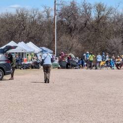 At the start, these folks were all watching and counting hawks/vultures migrating north.