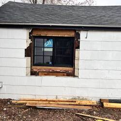 Garage window replaced to match the house.