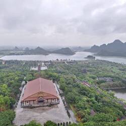 View from the 12th story of the Pagoda containing buddha relic stupa on the 13th floor