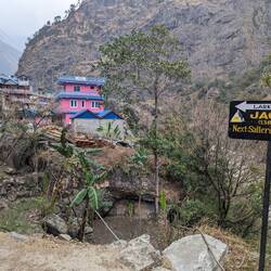 The big pink teahouse was our home for the night. Excitingly, this one had walls