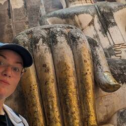 Buddha with a lovely gold leaf manicure