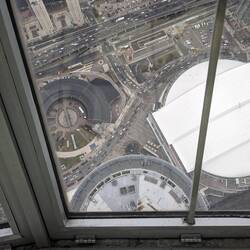 The grey semicircle at the bottom is the grate where we did the Edge Walk.