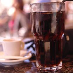 Relaxing at a café in the beautiful town square.