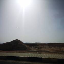 Flying into the desert