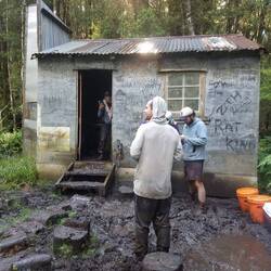 Trail Magic at the second hut in the longwoods next to a mud puddle