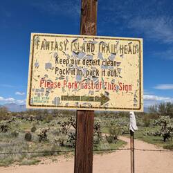 The trail sign