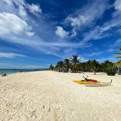 Some kayaks laying at Kendwa Beach - waiting to be used by some tourists