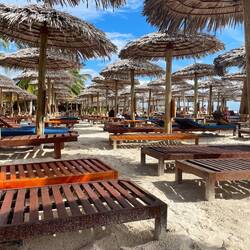 The many beach beds at Kendwa Beach where I spent my afternoons reading my book