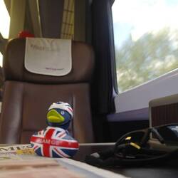 The duck, in the first class carriage of the High Speed train from Newport to London Paddington.