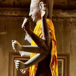 Breaking from Shaiva tradition, Ankor Wat was dedicated to Vishnu