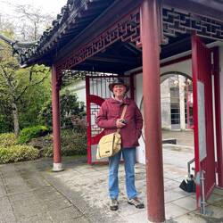 Graham at entry gate to Dr Sun Yat-sen Garden