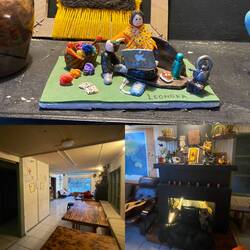 Oben die Hostelbesitzerin dargestellt welche immer gerne gestrickt hat