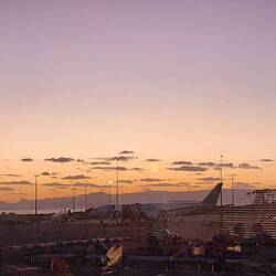 Sunset at Auckland Airport