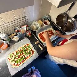 Making pizza + movie night!