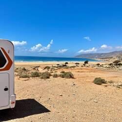 Kurze Pause am Strand