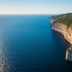 Dingli Cliffs on a fine day, but not today.