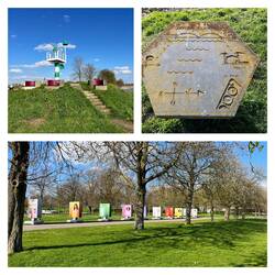 Parkanlage am Fluss Waal