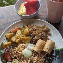 Buffet lunch, potato curry was my fave