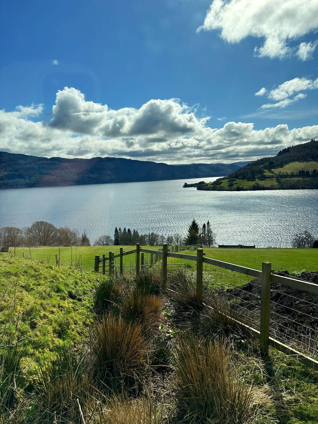 Loch Ness from the farm! You can see the castle ruins!