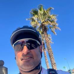 Selfie vor einer Palme in Elne