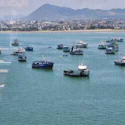 Tuna boats and Montecristi in the distance
