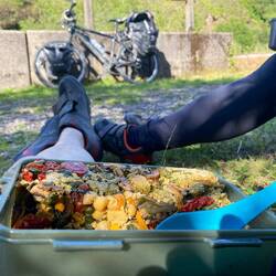 A tastey, warm lunch by the Rhondda Fach.