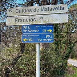 Wegkreuzung Via Augusta und Via Marina