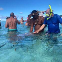 Boris is petting stingray