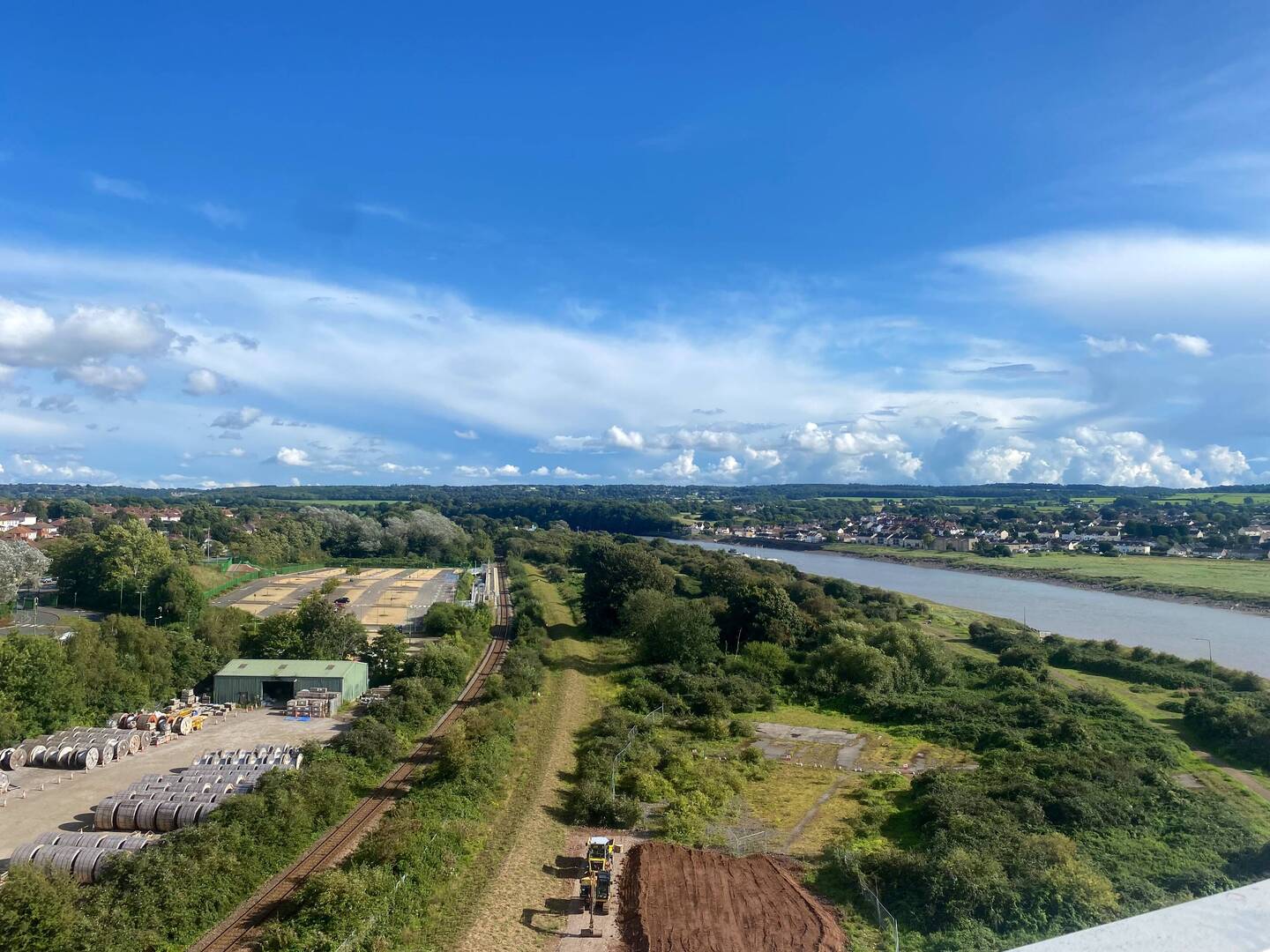 View inland from the Avonmouth bridge.