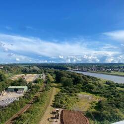 View inland from the Avonmouth bridge.