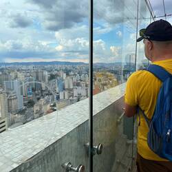 Taking in the view from the top of the Santander Building