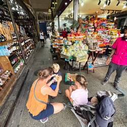 Eating fruit at Mercado Municipal