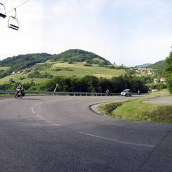 Old photo-stitching technology has created an accidental stop motion effect of our climb.
