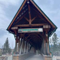 The covered bridge as we enter