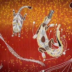 Art on the shade cover as we leave Darwin Airport, NT.