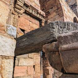 Petrified wooden beams used in the building of the complex.
