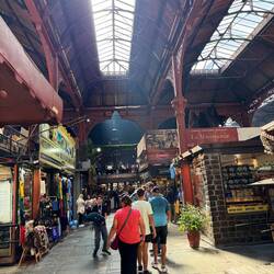 Indoor market with parrilla's