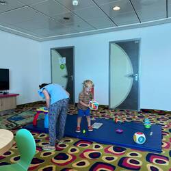 Playing in the toddler section of the ship