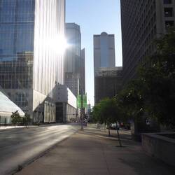 Sonne in Dallas.