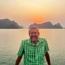 Rückfahrt mit Sonnenuntergang