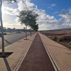 Ein Fahrradweg, ich glaube der erste, den ich sehe😍