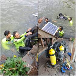 Rettungseinsatz für ein Handy was in den Klong gefallen war.