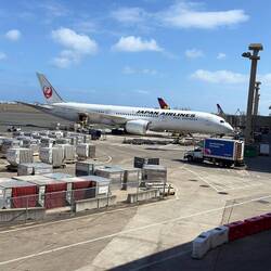 JA873J at the gate in HNL.