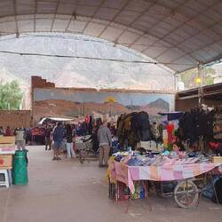 Im versteckten Hinterhofmarkt finden wir endlich einen Mate Strohhalm und ein Discgolf Trikot 😅