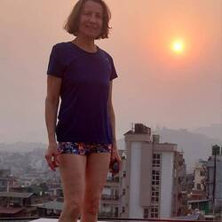 Gestern Abend Roaftop Pool im Divine Kathmandu Hotel