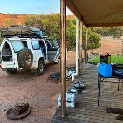 Wir packen vor der Weiterfahrt noch einmal in Ruhe um.