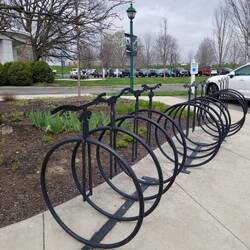 Wright Bros. Themed bike rack.