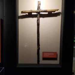 A burial cross for Theodore Roosevelt's grandson, built and placed by the Grrmans who shot him down.