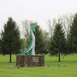 And Huff stand guard over a gated community.