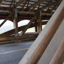 A view across the bridge from inside. Most of the bridges we saw here did not have the Burr design.